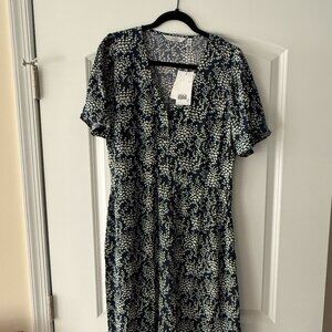 & Other Stories Navy Midi Dress Size 10